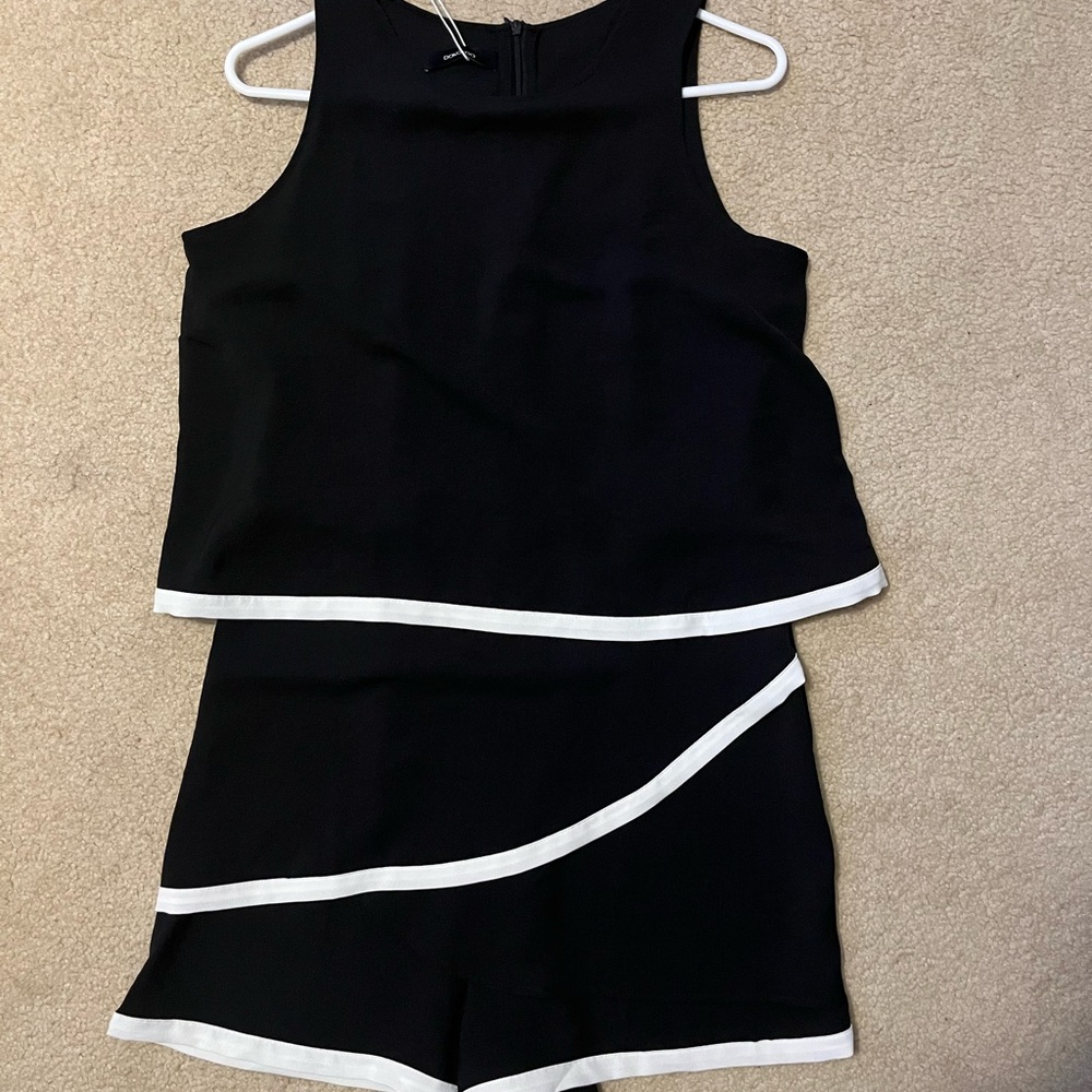 Black and White Sleeveless Jumpsuit